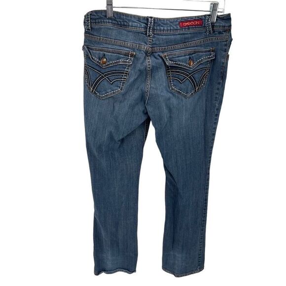 Sasson Womens Vintage Jeans Stretch Flap Pocket Tapered Leg Medium Wash Blue 10 - Picture 4 of 13